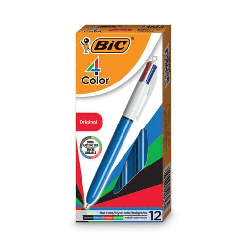 BIC 4-color Multi-function Ballpoint Pen Retractable Medium 1 Mm Black/blue/green/red Ink Blue Barrel - School Supplies - BIC®