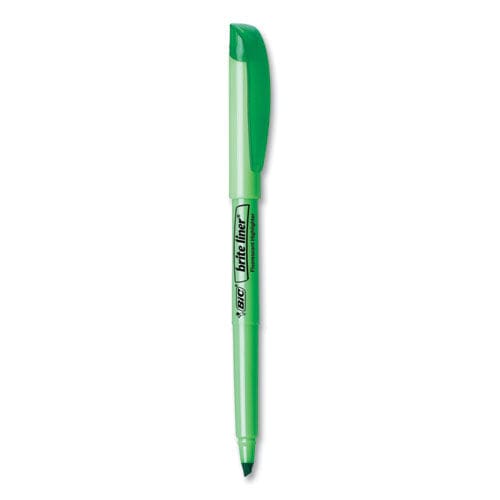 BIC Brite Liner Highlighter Fluorescent Green Ink Chisel Tip Green/black Barrel Dozen - School Supplies - BIC®