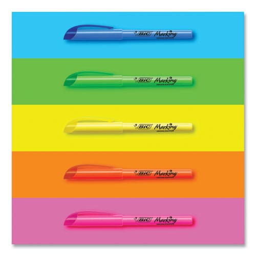 BIC Brite Liner Highlighter Fluorescent Yellow Ink Chisel Tip Yellow/black Barrel Dozen - School Supplies - BIC®