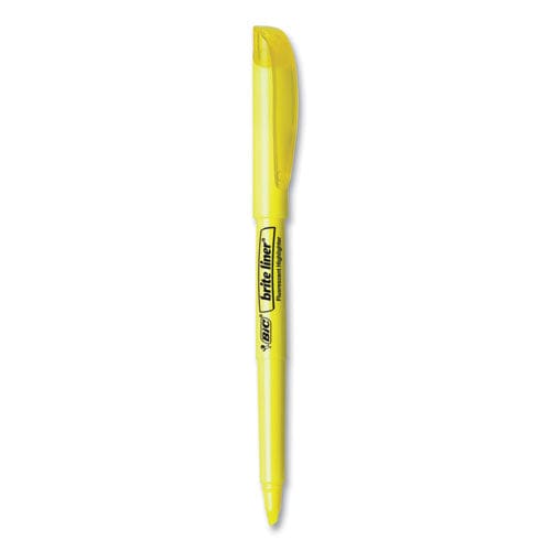 BIC Brite Liner Highlighter Fluorescent Yellow Ink Chisel Tip Yellow/black Barrel Dozen - School Supplies - BIC®