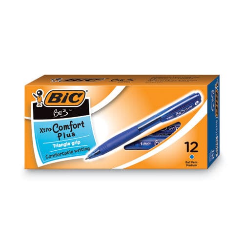 BIC Bu3 Ballpoint Pen Retractable Bold 1 Mm Blue Ink Blue Barrel Dozen - School Supplies - BIC®