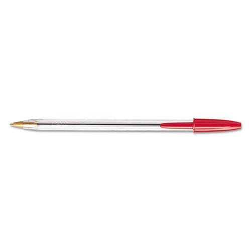 BIC Cristal Xtra Smooth Ballpoint Pen Stick Medium 1 Mm Red Ink Clear Barrel Dozen - School Supplies - BIC®