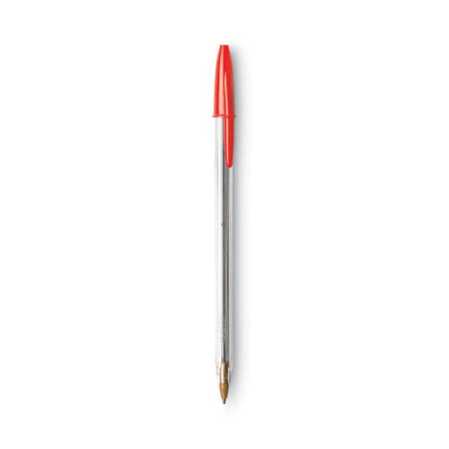 BIC Cristal Xtra Smooth Ballpoint Pen Stick Medium 1 Mm Red Ink Clear Barrel Dozen - School Supplies - BIC®