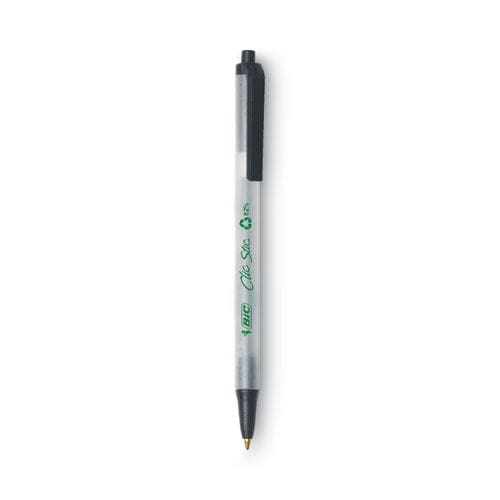 BIC Ecolutions Clic Stic Ballpoint Pen Retractable Medium 1 Mm Black Ink Clear Barrel Dozen - School Supplies - BIC®