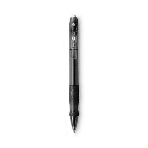 BIC Gel-ocity Gel Pen Retractable Medium 0.7 Mm Black Ink Translucent Black Barrel Dozen - School Supplies - BIC®