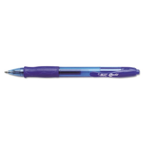 BIC Gel-ocity Gel Pen Retractable Medium 0.7 Mm Blue Ink Translucent Blue Barrel Dozen - School Supplies - BIC®