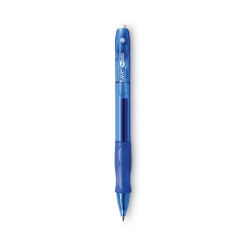 BIC Gel-ocity Gel Pen Retractable Medium 0.7 Mm Blue Ink Translucent Blue Barrel Dozen - School Supplies - BIC®