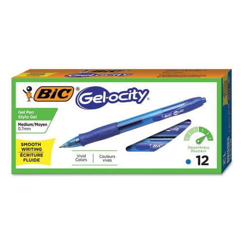 BIC Gel-ocity Gel Pen Retractable Medium 0.7 Mm Red Ink Translucent Red Barrel Dozen - School Supplies - BIC®