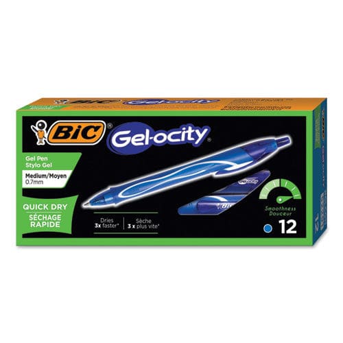 BIC Gel-ocity Quick Dry Gel Pen Retractable Fine 0.7 Mm 12 Assorted Ink And Barrel Colors Dozen - School Supplies - BIC®