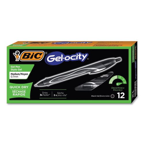 BIC Gel-ocity Quick Dry Gel Pen Retractable Medium 0.7 Mm Assorted Ink And Barrel Colors 8/pack - School Supplies - BIC®