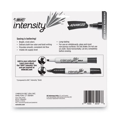 BIC Intensity Advanced Dry Erase Marker Tank-style Broad Chisel Tip Assorted Colors Dozen - School Supplies - BIC®