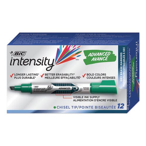 BIC Intensity Advanced Dry Erase Marker Tank-style Broad Chisel Tip Green Dozen - School Supplies - BIC®
