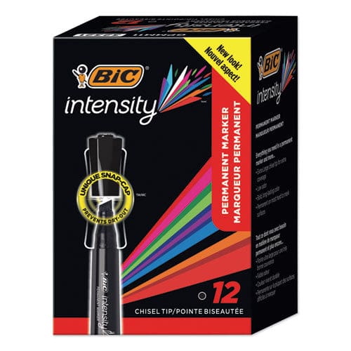 BIC Intensity Chisel Tip Permanent Marker Broad Chisel Tip Assorted Colors Dozen - School Supplies - BIC®