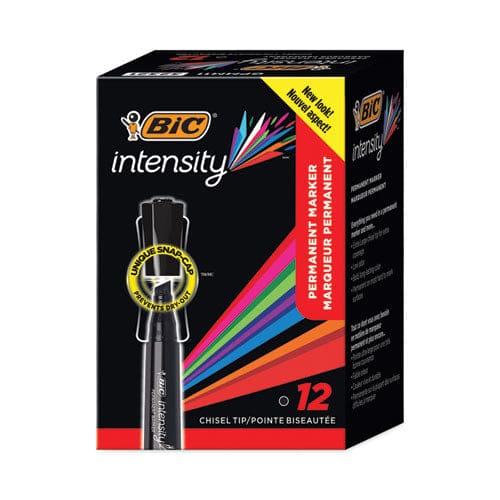 BIC Intensity Chisel Tip Permanent Marker Broad Chisel Tip Tuxedo Black Dozen - School Supplies - BIC®