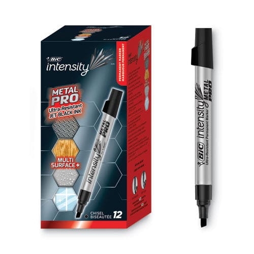 BIC Intensity Metal Pro Permanent Marker Broad Pro Chisel Tip Black Dozen - School Supplies - BIC®