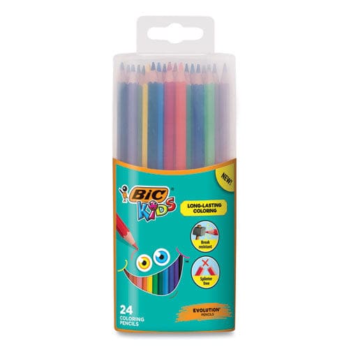 BIC Kids Coloring Pencils In Plastic Case 0.7 Mm Hb2 (#2) Assorted Lead Assorted Barrel Colors 24/pack - School Supplies - BIC®