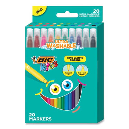 BIC Kids Ultra Washable Markers Medium Bullet Tip Assorted Colors 20/pack - School Supplies - BIC®