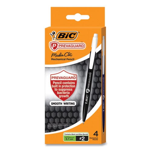 BIC Prevaguard Media Clic Mechanical Pencils 0.7 Mm Hb (#2) Black Lead 2 Black Barrel/2 Blue Barrel 4/pack - School Supplies - BIC®