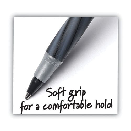 BIC Round Stic Grip Xtra Comfort Ballpoint Pen Value Pack Easy-glide Stick Medium 1.2 Mm Black Ink Gray/black Barrel 36/pk - School Supplies