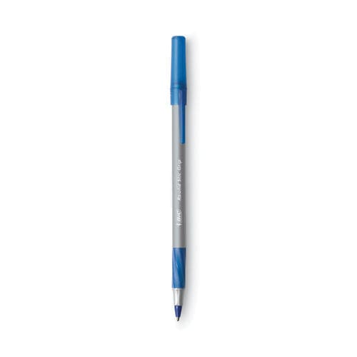 BIC Round Stic Grip Xtra Comfort Ballpoint Pen Value Pack Easy-glide Stick Medium 1.2 Mm Blue Ink Gray/blue Barrel 36/pack - School Supplies