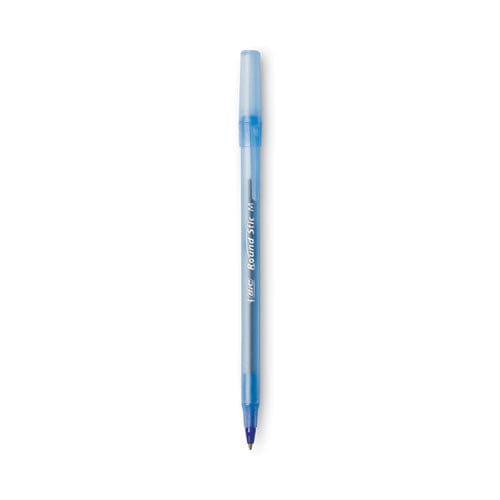 BIC Round Stic Xtra Life Ballpoint Pen Stick Medium 1 Mm Blue Ink Translucent Blue Barrel Dozen - School Supplies - BIC®