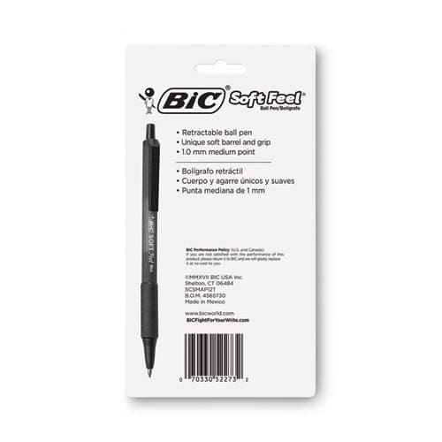 BIC Soft Feel Ballpoint Pen Retractable Medium 1 Mm Assorted Ink And Barrel Colors Dozen - School Supplies - BIC®