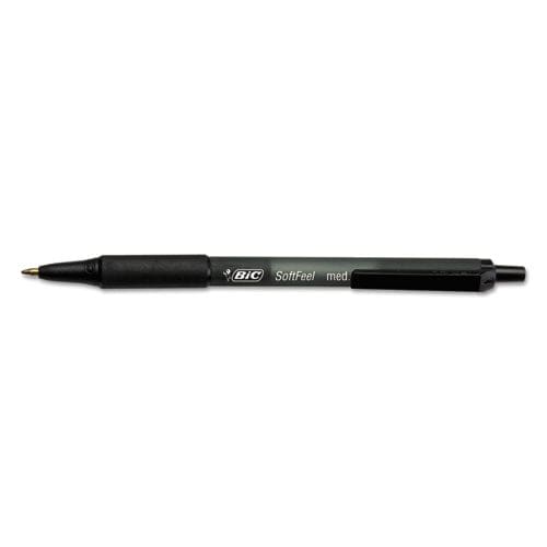 BIC Soft Feel Ballpoint Pen Retractable Medium 1 Mm Black Ink Black Barrel Dozen - School Supplies - BIC®