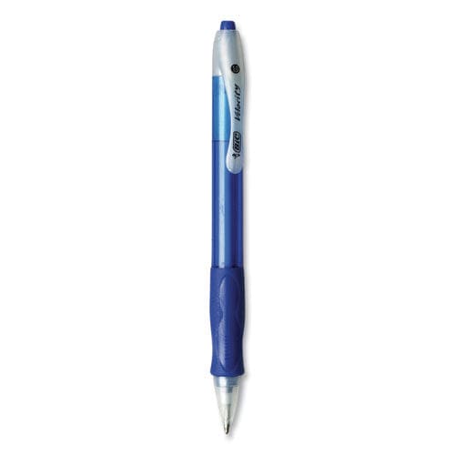 BIC Velocity Easy Glide Ballpoint Pen Retractable Medium 1 Mm Blue Ink Translucent Blue Barrel Dozen - School Supplies - BIC®