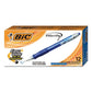 BIC Velocity Easy Glide Ballpoint Pen Retractable Medium 1 Mm Blue Ink Translucent Blue Barrel Dozen - School Supplies - BIC®
