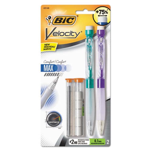 BIC Velocity Max Pencil 0.7 Mm Hb (#2.5) Black Lead Assorted Barrel Colors 2/pack - School Supplies - BIC®