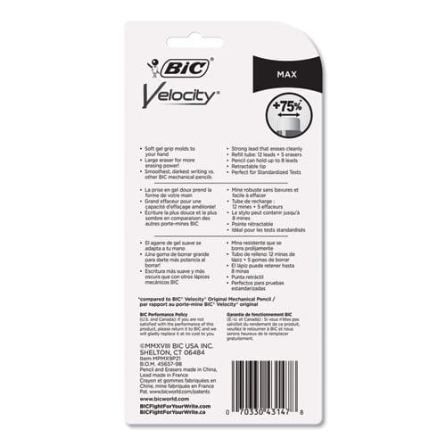 BIC Velocity Max Pencil 0.9 Mm Hb (#2) Black Lead Assorted Barrel Colors 2/pack - School Supplies - BIC®