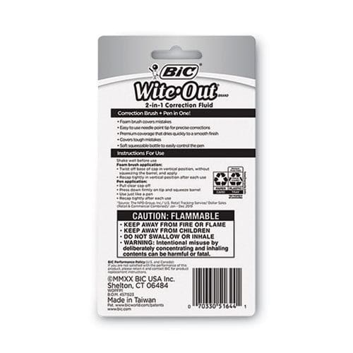 BIC Wite-out 2-in-1 Correction Fluid 15 Ml Bottle White - School Supplies - BIC®