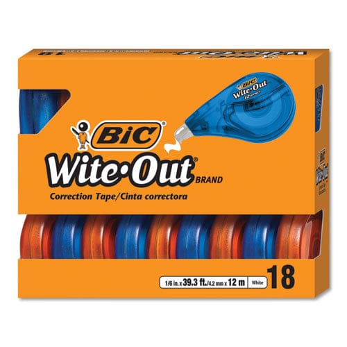 BIC Wite-out Ez Correct Correction Tape Value Pack Non-refillable Blue/orange Applicators 0.17 X 472 10/box - School Supplies - BIC®