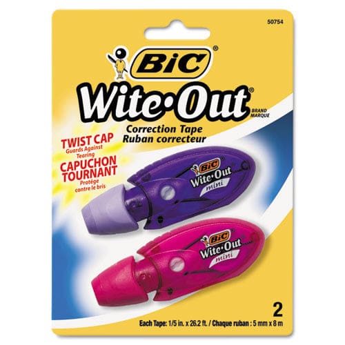 BIC Wite-out Mini Twist Correction Tape Non-refillable Blue/fuchsia Applicators 0.2 X 314 2/pack - School Supplies - BIC®