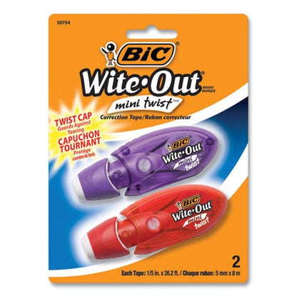 BIC Wite-out Mini Twist Correction Tape Non-refillable Blue/fuchsia Applicators 0.2 X 314 2/pack - School Supplies - BIC®