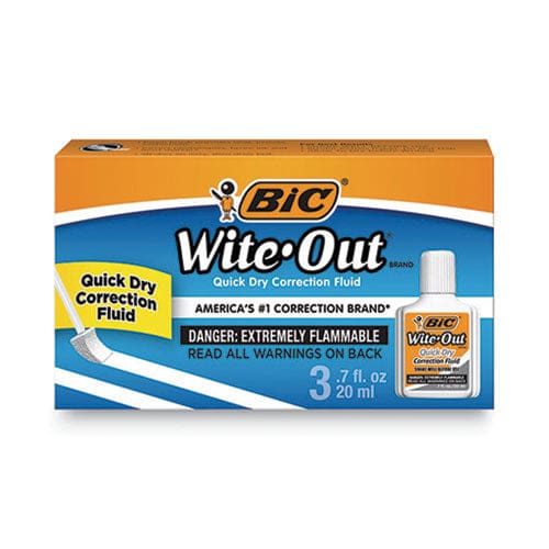 BIC Wite-out Quick Dry Correction Fluid 20 Ml Bottle White 3/pack - School Supplies - BIC®