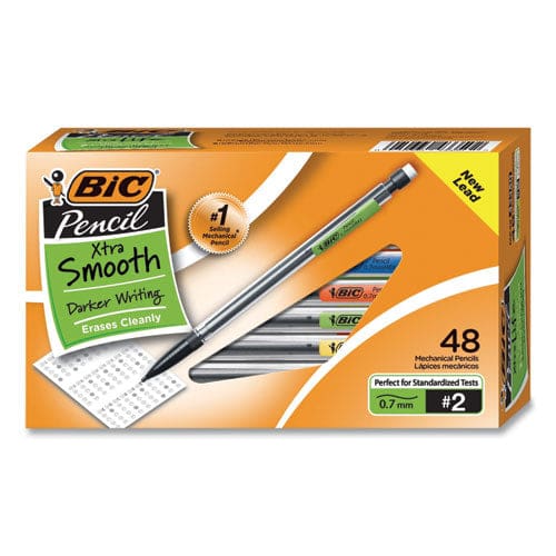 BIC Xtra Smooth Mechanical Pencil Value Pack 0.7 Mm Hb (#2.5) Black Lead Clear Barrel 40/pack - School Supplies - BIC®