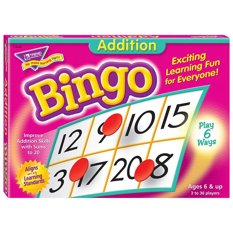 Bingo Addition Ages 6 & Up (Pack of 3) - Bingo - Trend Enterprises Inc.