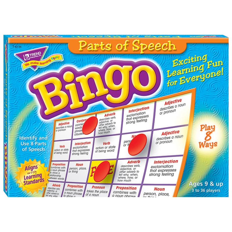 Bingo Parts Of Speech Ages 8 & Up (Pack of 3) - Bingo - Trend Enterprises Inc.