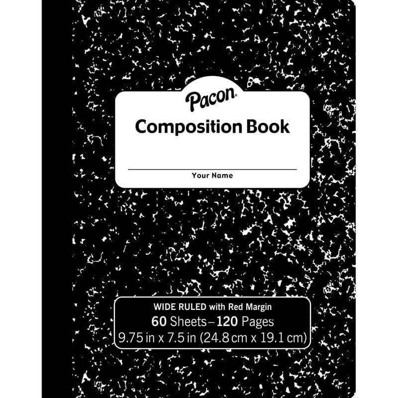 Black Composition Book 9.75 X 7.5 (Pack of 12) - Note Books & Pads - Dixon Ticonderoga Co - Pacon