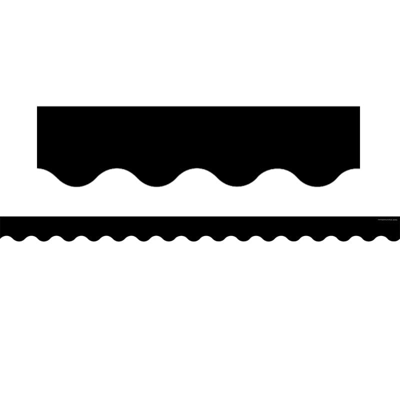 Black Scalloped Rolled Border Trim (Pack of 6) - Border/Trimmer - Teacher Created Resources