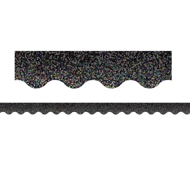 Black Sparkle Scalloped Border Trim (Pack of 10) - Border/Trimmer - Teacher Created Resources