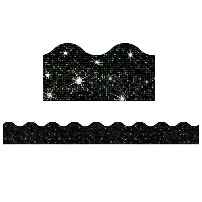 Black Sparkle Trimmer (Pack of 6) - Border/Trimmer - Trend Enterprises Inc.