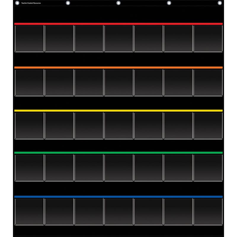 Black Storage Pocket Chart - Pocket Charts - Teacher Created Resources