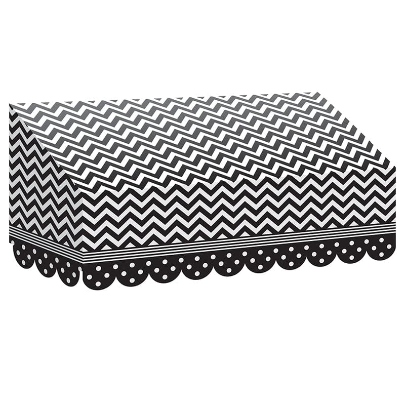 Black & White Chevrons And Dots Awning (Pack of 6) - Banners - Teacher Created Resources