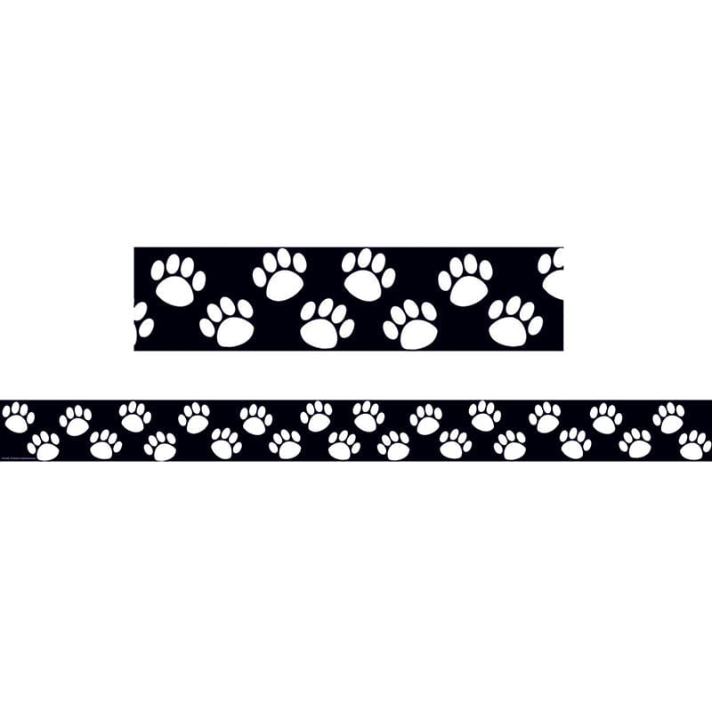 Black With White Paw Prints Border Trim (Pack of 10) - Border/Trimmer - Teacher Created Resources