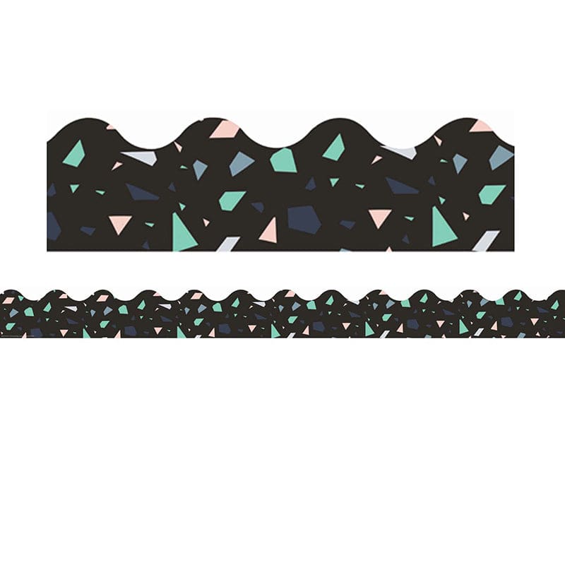 Blck Terrazzo Wide Diecut Deco Trim Simply Sassy (Pack of 10) - Border/Trimmer - Eureka