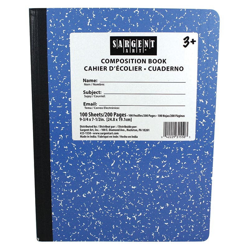 Blue Composition Book 100 Sheets (Pack of 12) - Note Books & Pads - Sargent Art Inc.