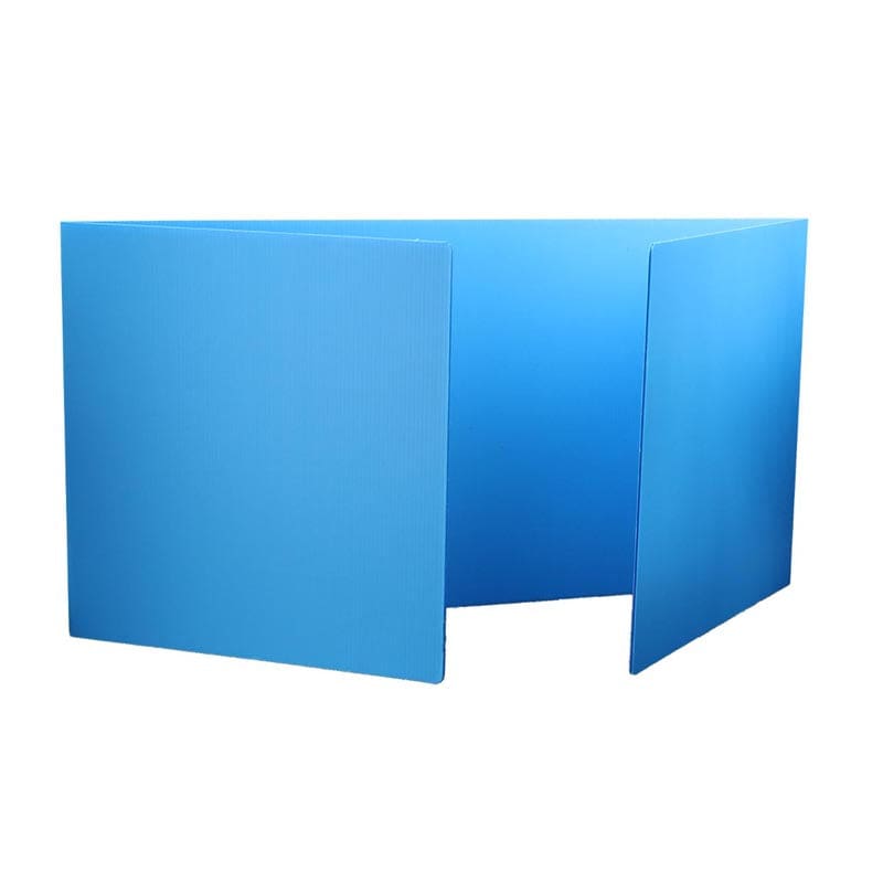 Blue Corrugated Study Carrel 12Pk Plastic - Wall Screens - Flipside