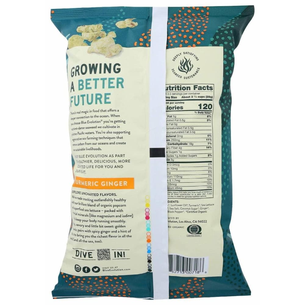 BLUE EVOLUTION Blue Evolution Popcorn Turmeric Ginger, 3.5 Oz